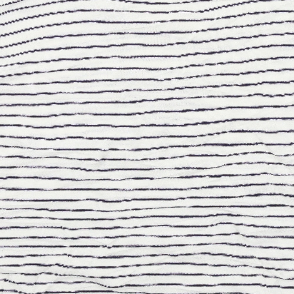 M&S Womens White Striped  Pullover Jumper Size 18