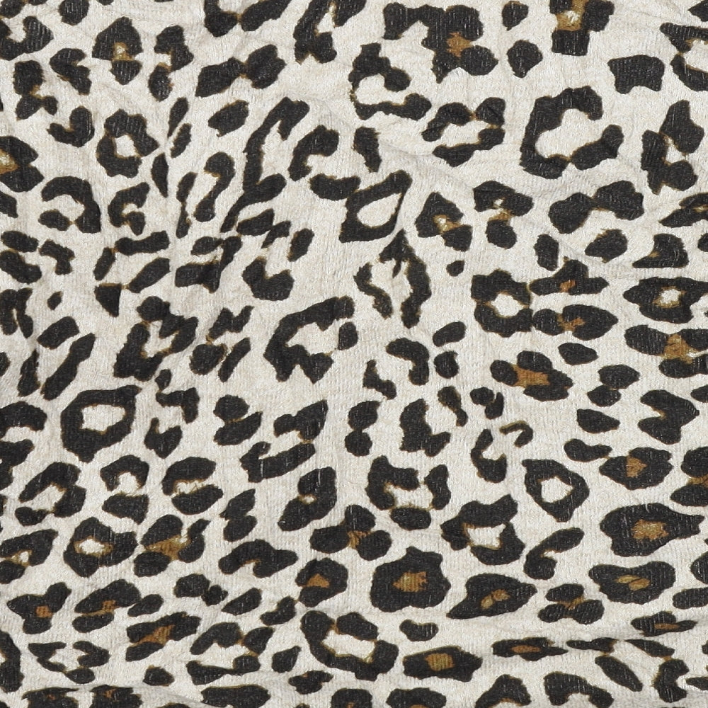 H&M Womens Brown Animal Print  Pullover Jumper Size XL