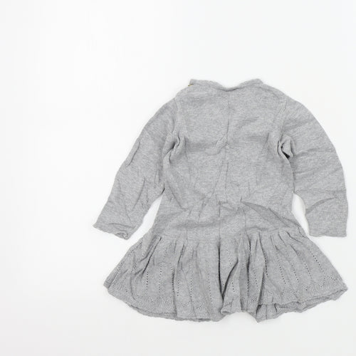 Lindex Girls Grey Colourblock  Fit & Flare  Size 9-12 Months