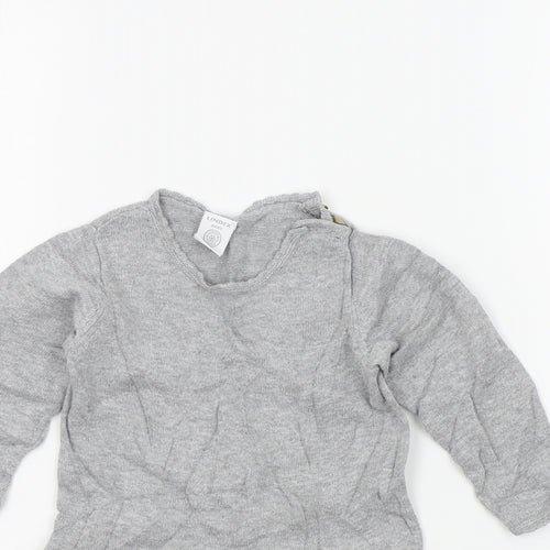 Lindex Girls Grey Colourblock  Fit & Flare  Size 9-12 Months