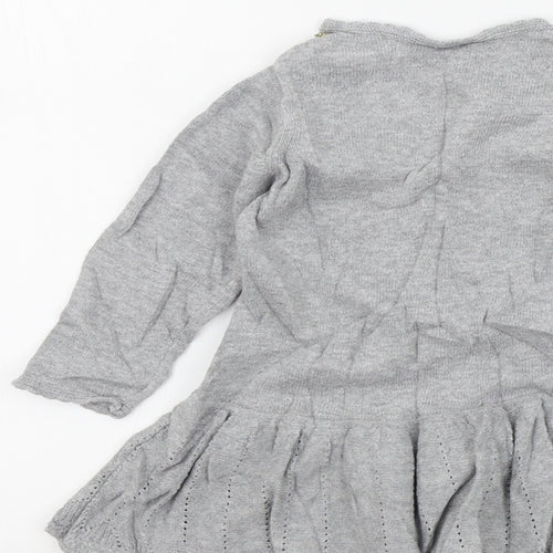 Lindex Girls Grey Colourblock  Fit & Flare  Size 9-12 Months