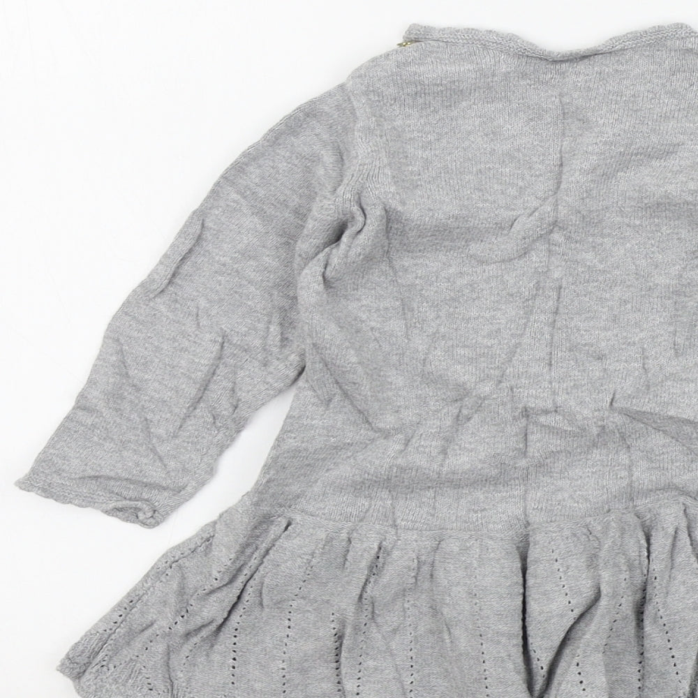 Lindex Girls Grey Colourblock  Fit & Flare  Size 9-12 Months