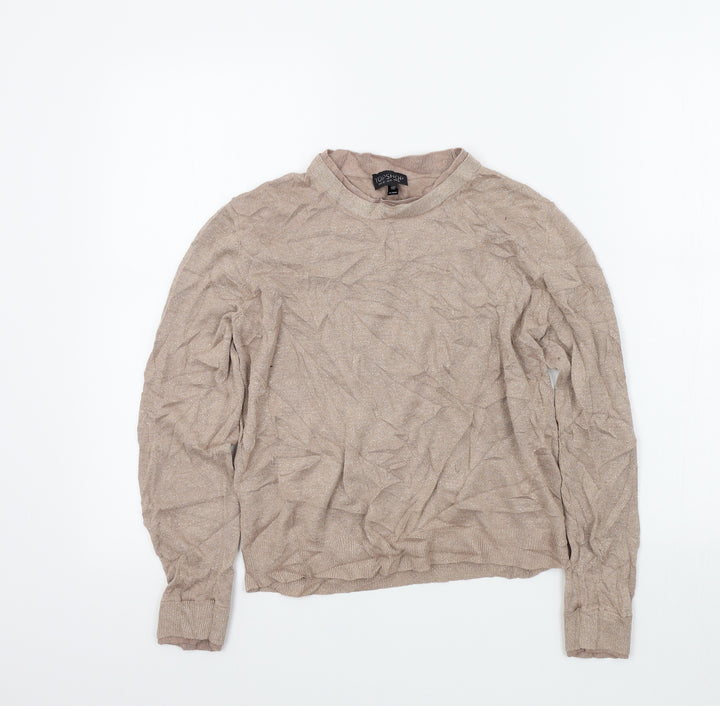 Topshop Womens Gold   Pullover Jumper Size 12