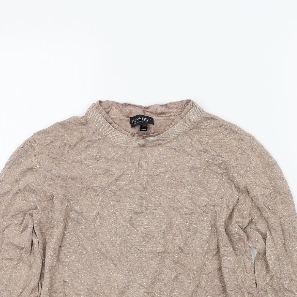 Topshop Womens Gold   Pullover Jumper Size 12