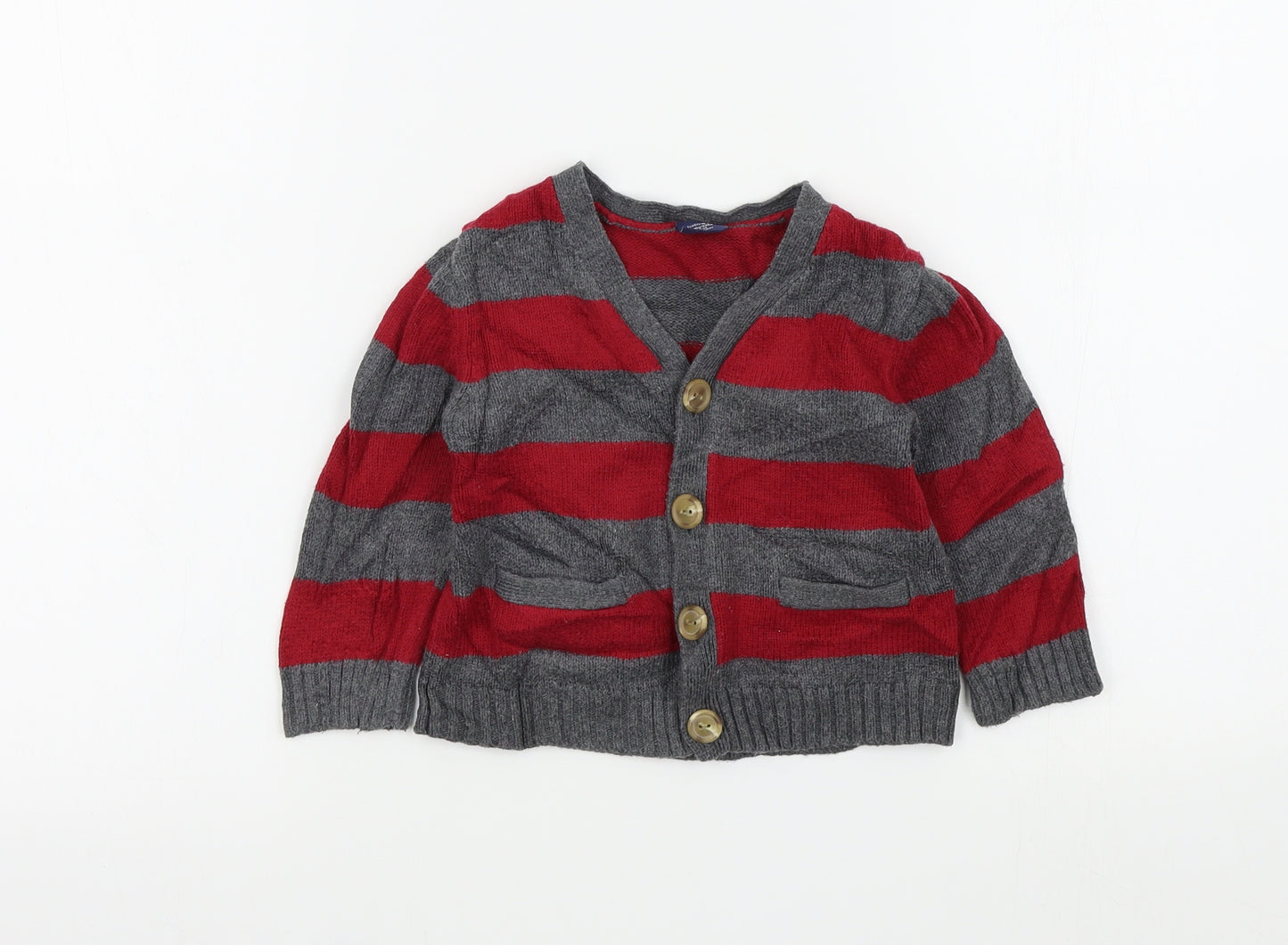 Gap Boys Purple Striped  Cardigan Jumper Size 18-24 Months