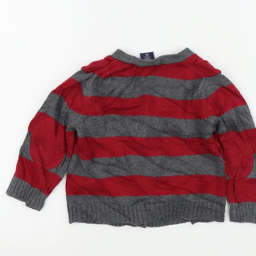 Gap Boys Purple Striped  Cardigan Jumper Size 18-24 Months