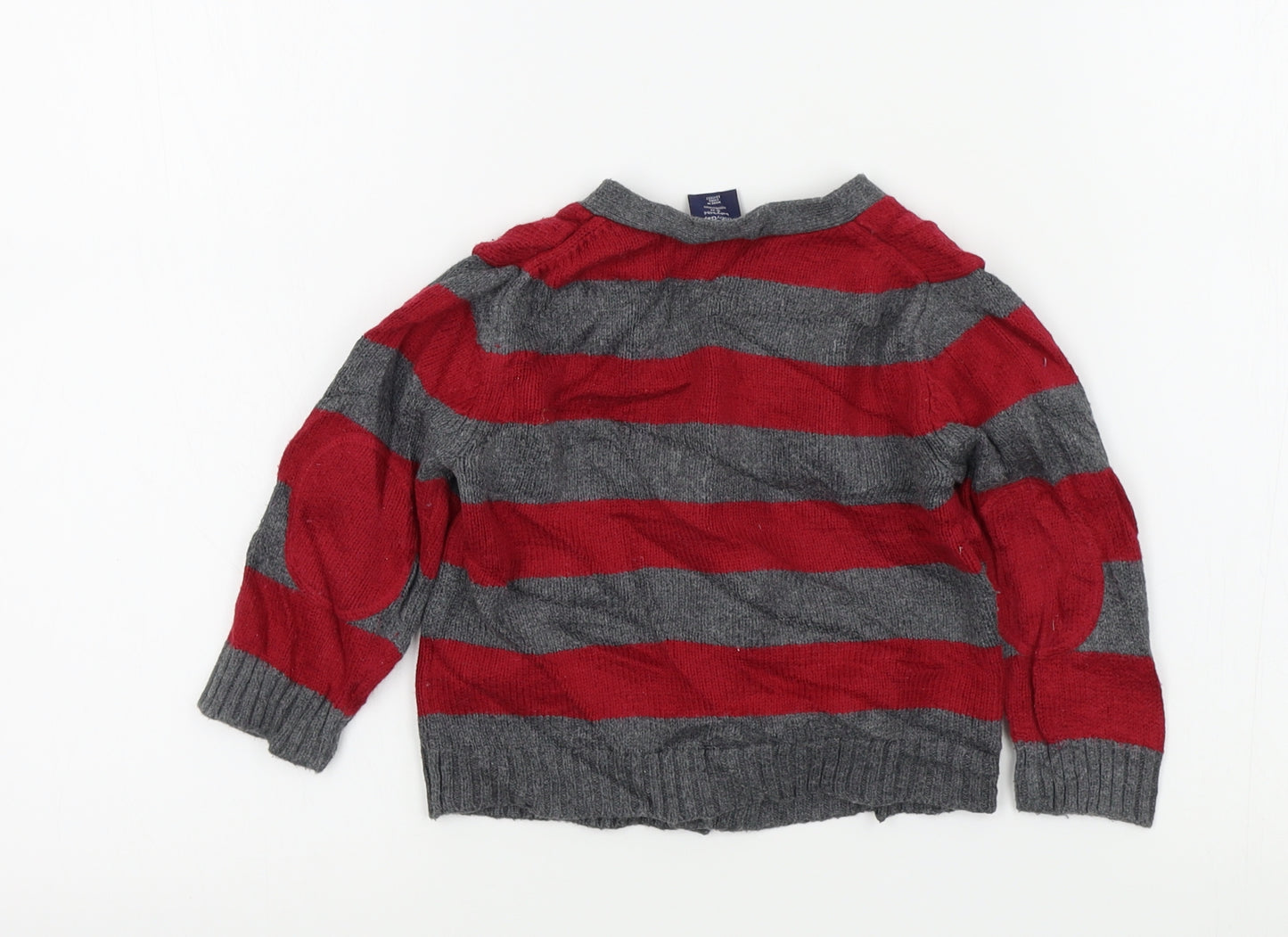 Gap Boys Purple Striped  Cardigan Jumper Size 18-24 Months