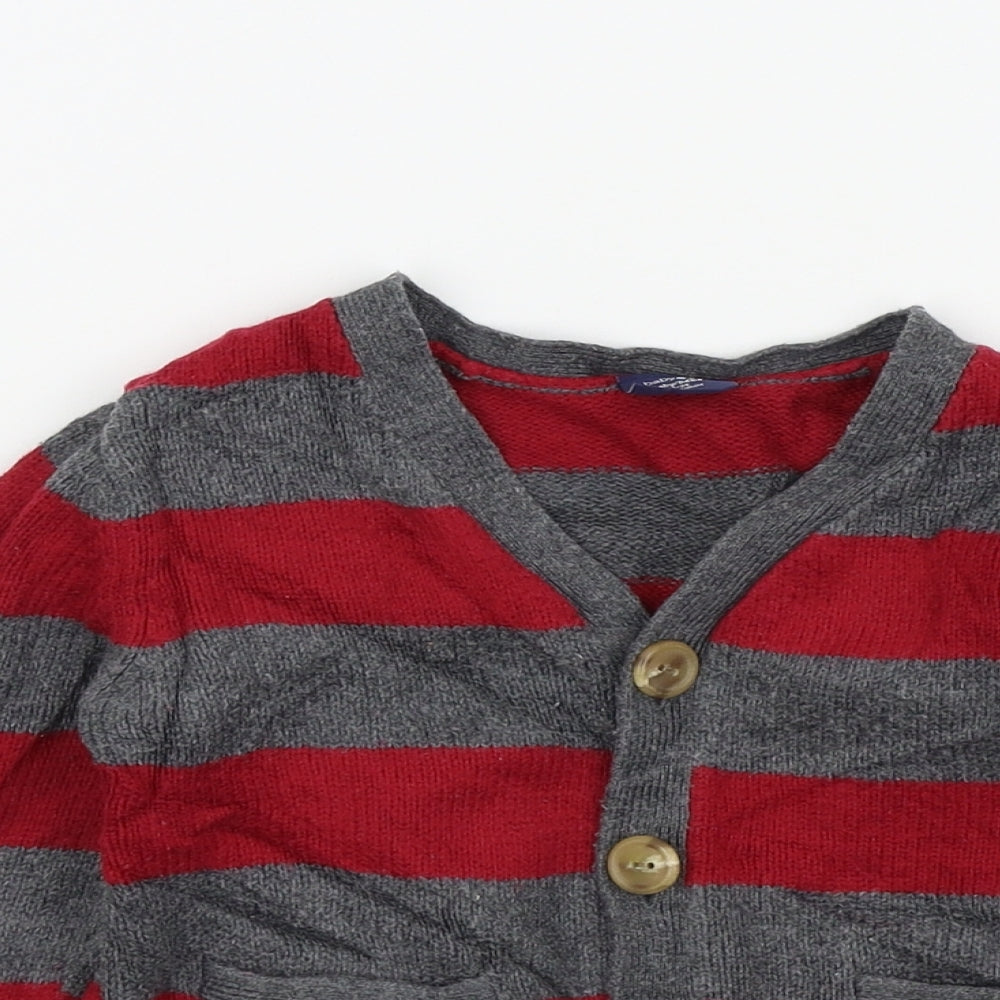 Gap Boys Purple Striped  Cardigan Jumper Size 18-24 Months
