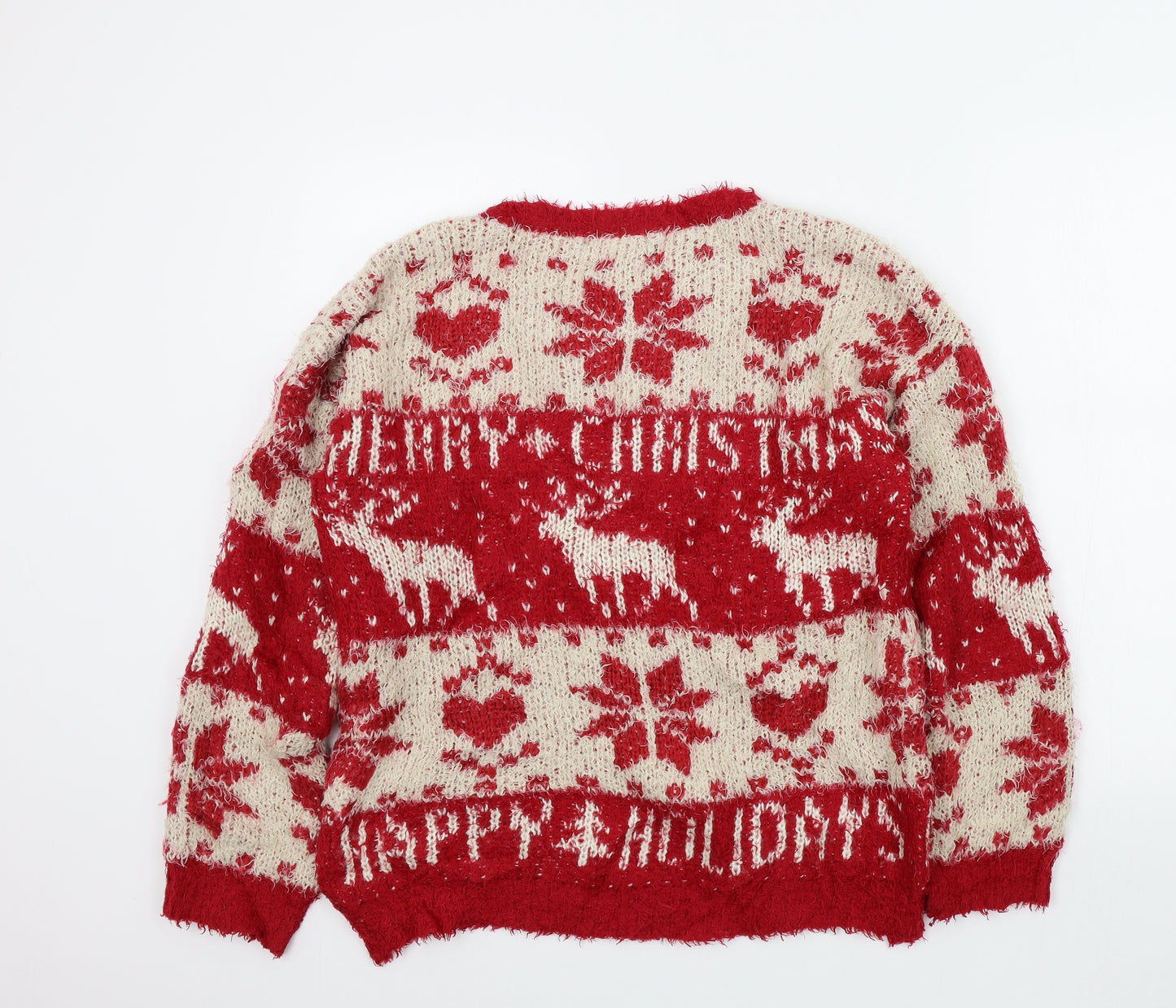 George Womens Red Geometric  Pullover Jumper Size 16  - Christmas jumper