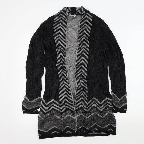 M&S Womens Black Geometric  Cardigan Jumper Size 10