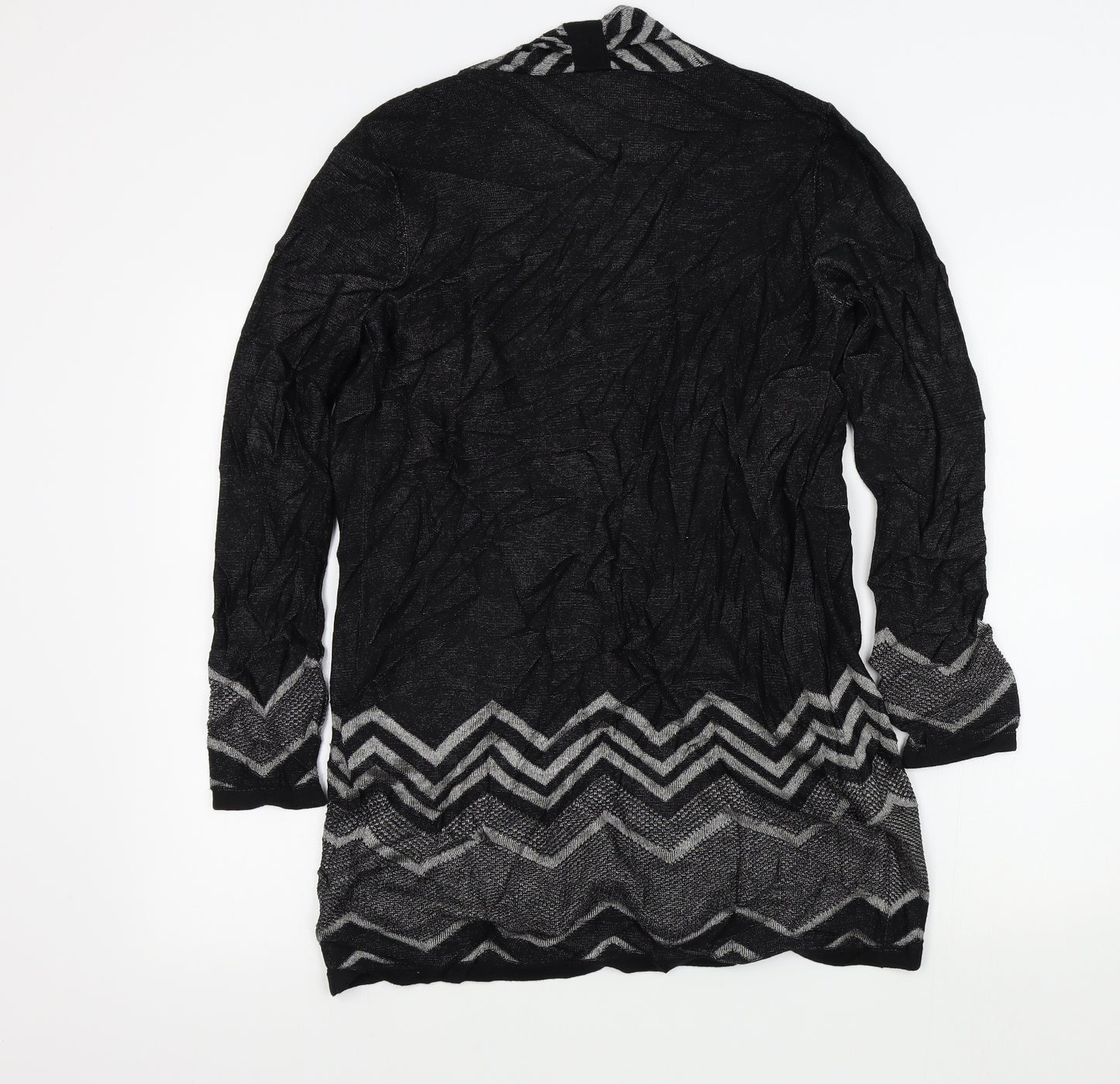 M&S Womens Black Geometric  Cardigan Jumper Size 10
