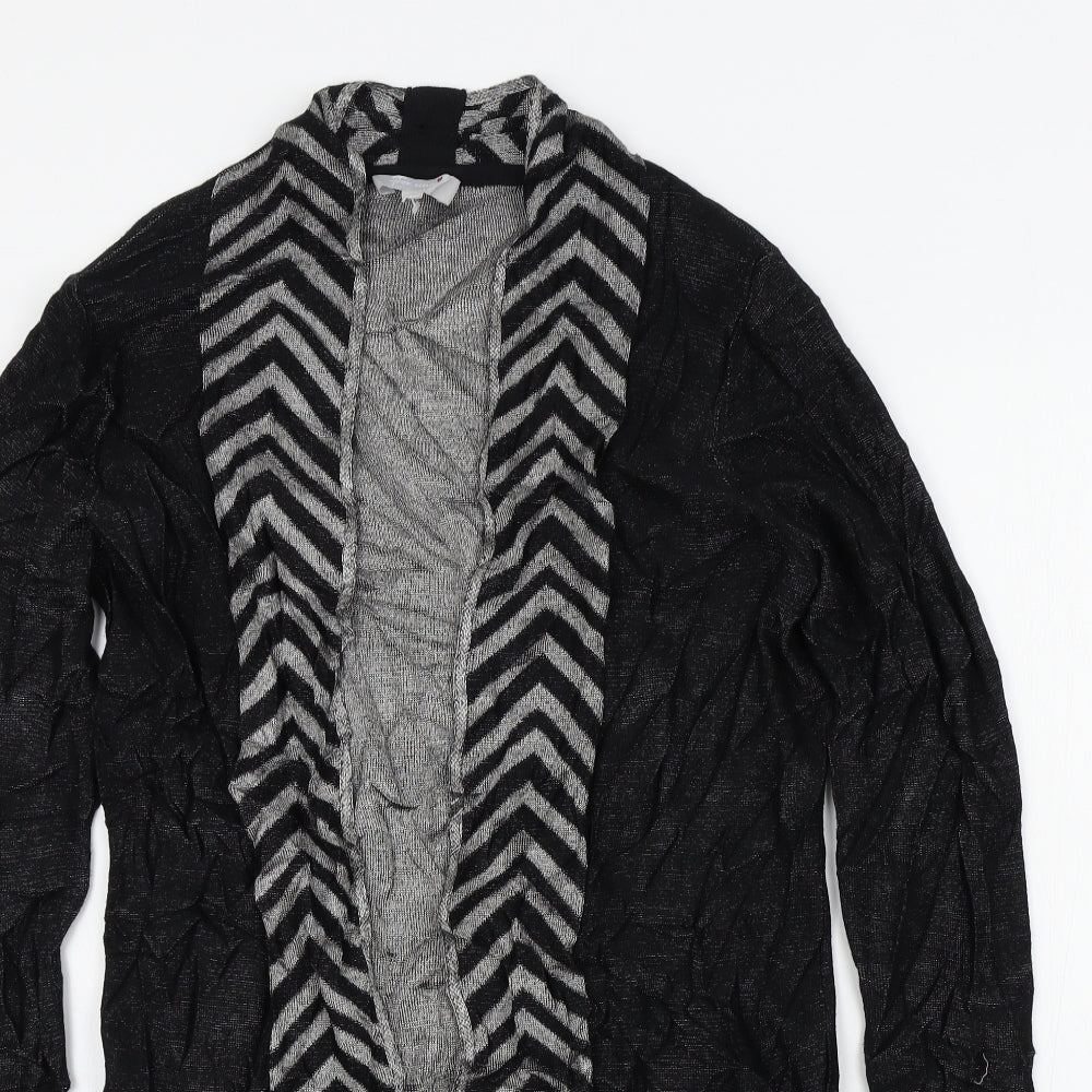 M&S Womens Black Geometric  Cardigan Jumper Size 10