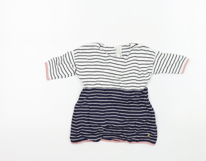 M&S Girls Blue Striped A-Line Size 0-3 Months