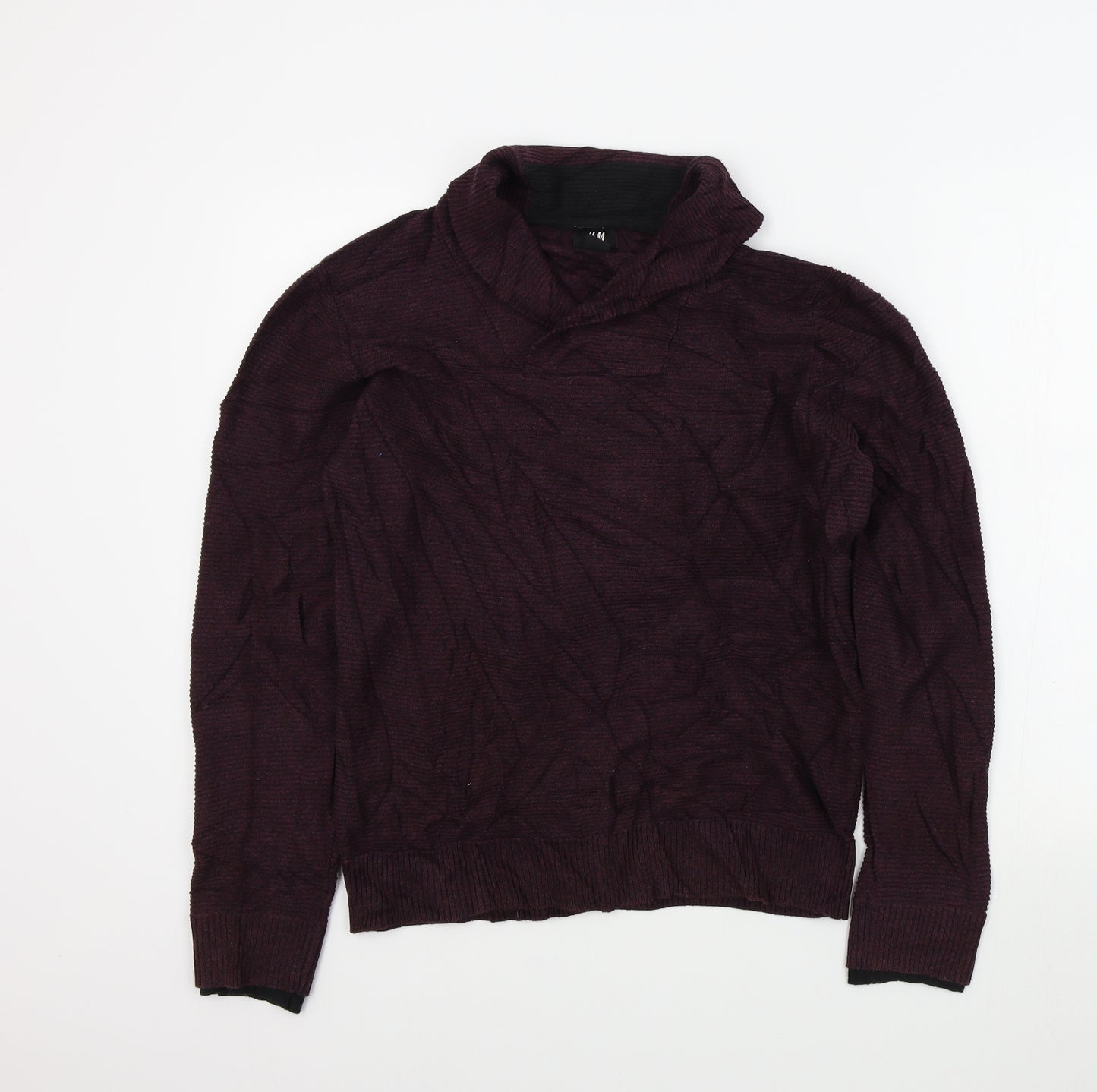 H&M Mens Purple Striped  Pullover Jumper Size S