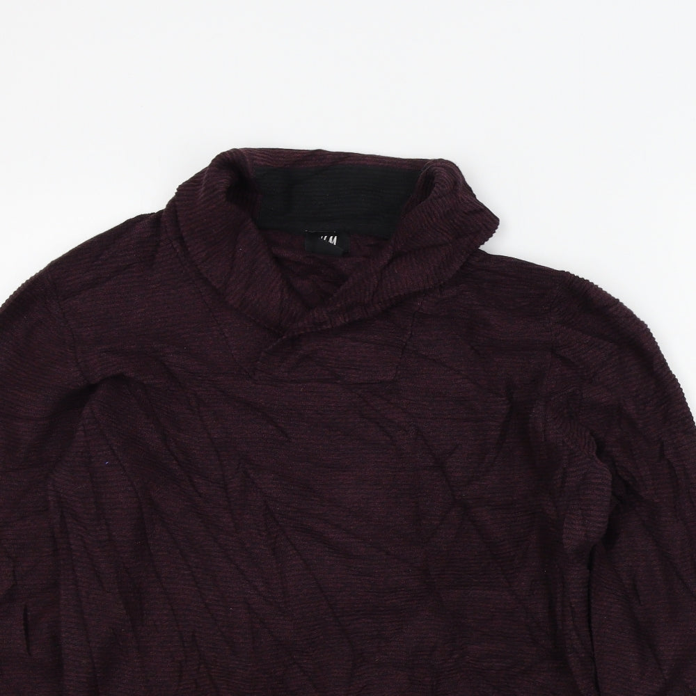 H&M Mens Purple Striped  Pullover Jumper Size S