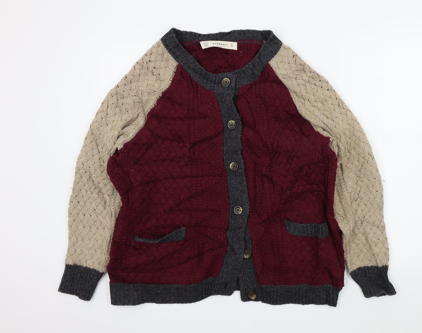 Zara Womens Red   Cardigan Jumper Size L