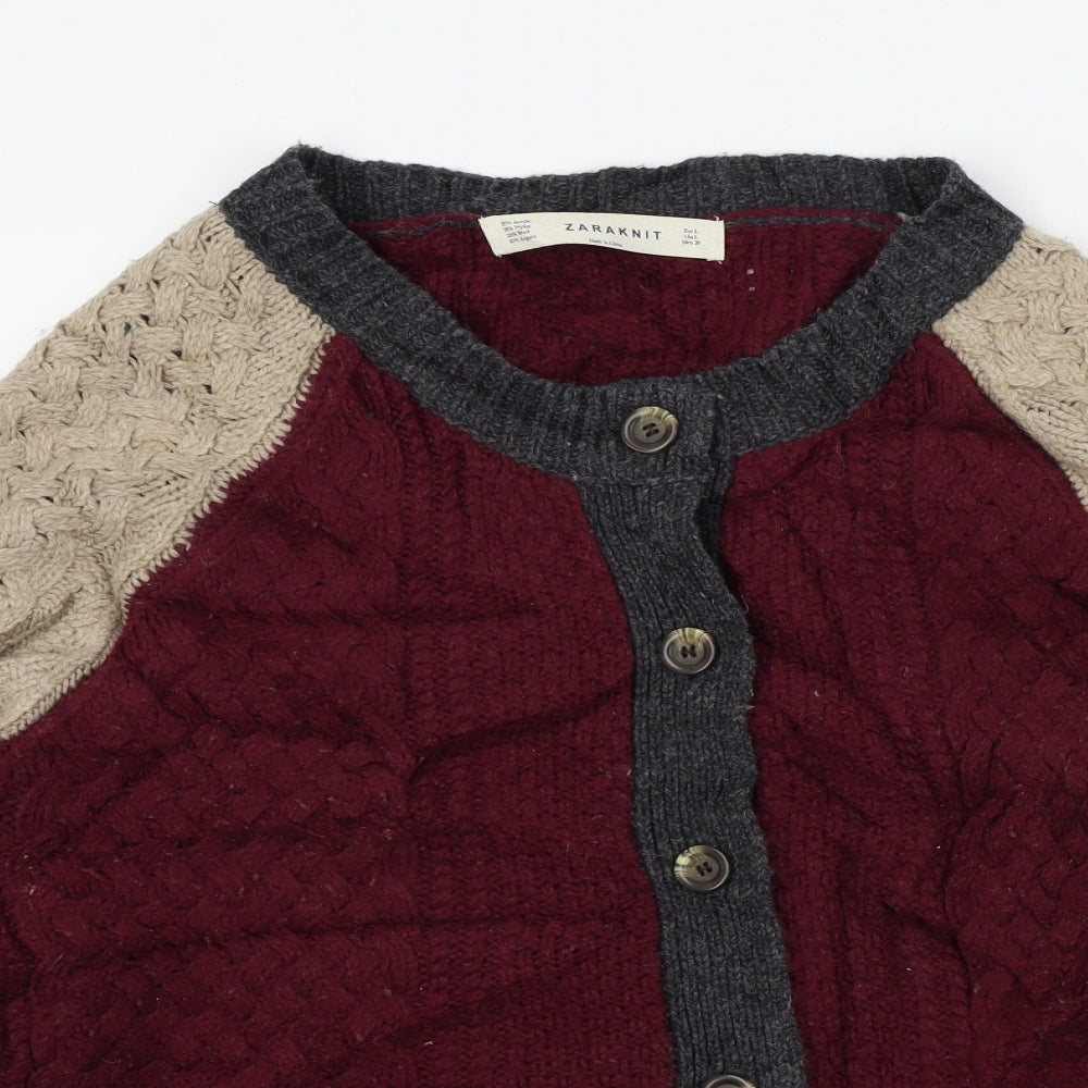 Zara Womens Red   Cardigan Jumper Size L