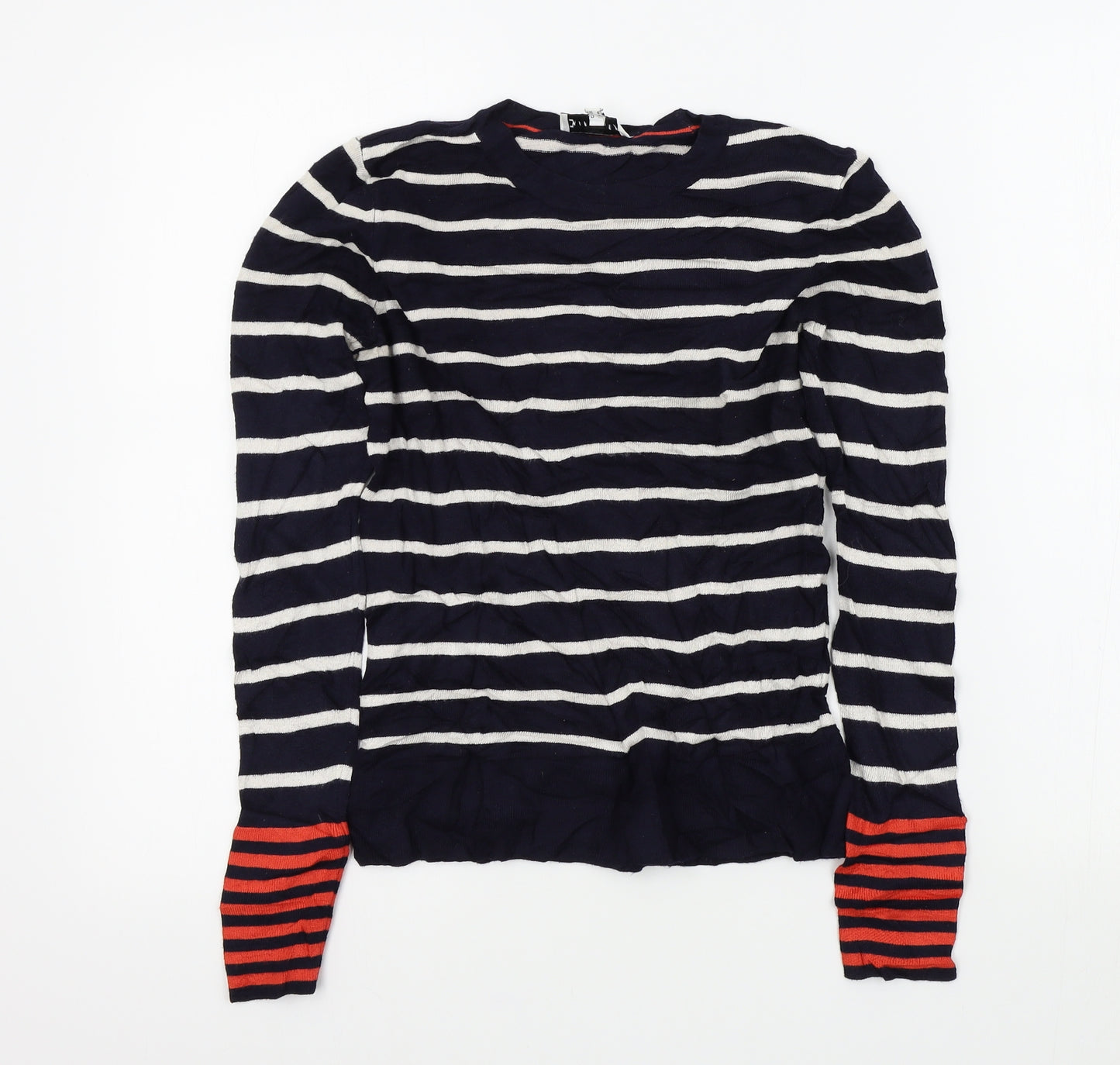 Warehouse Womens Black Striped  Pullover Jumper Size 8