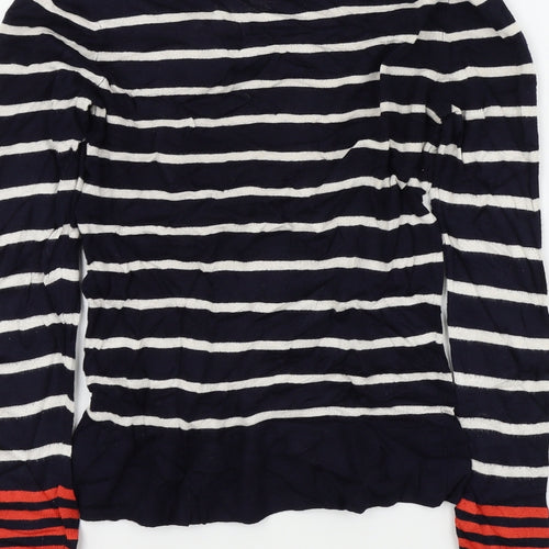 Warehouse Womens Black Striped  Pullover Jumper Size 8