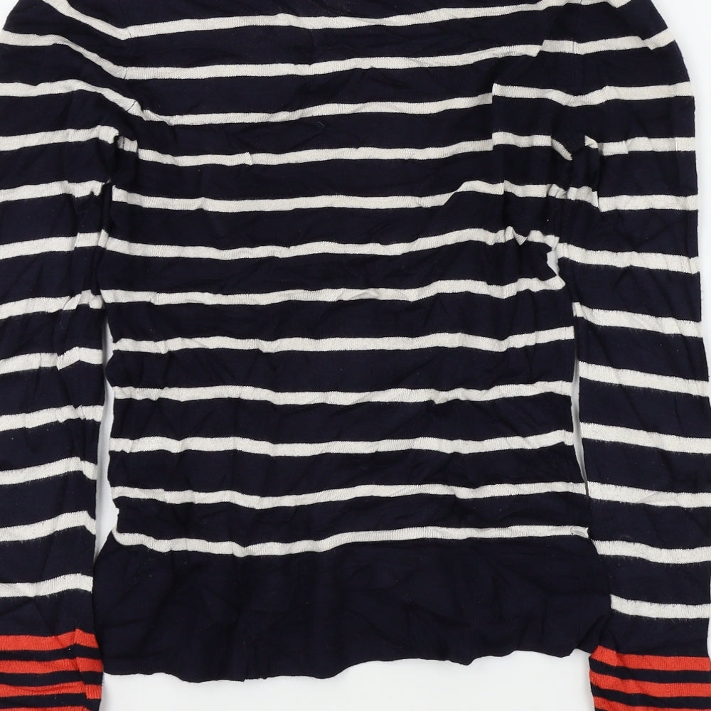 Warehouse Womens Black Striped  Pullover Jumper Size 8