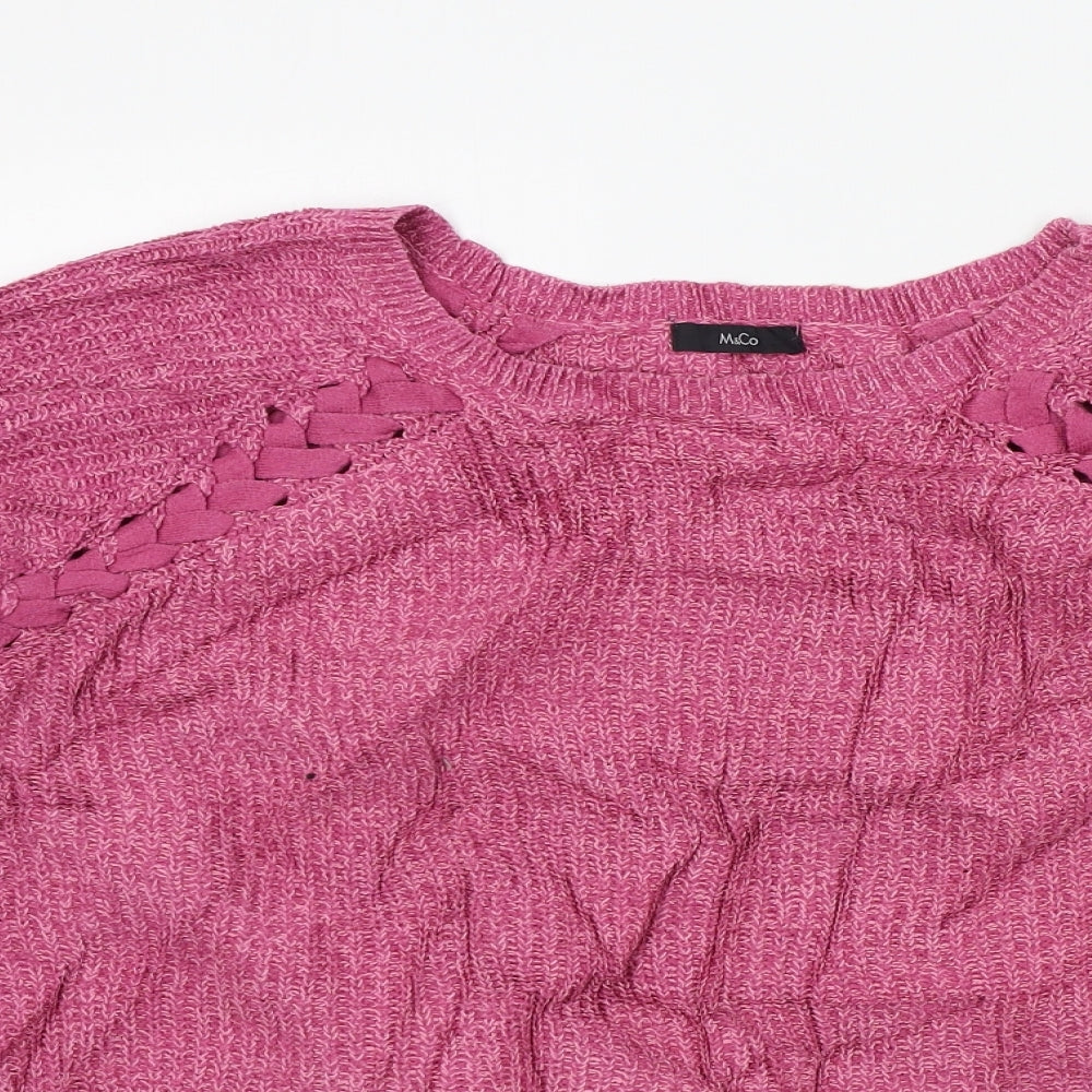 M&Co Womens Pink   Pullover Jumper Size 16