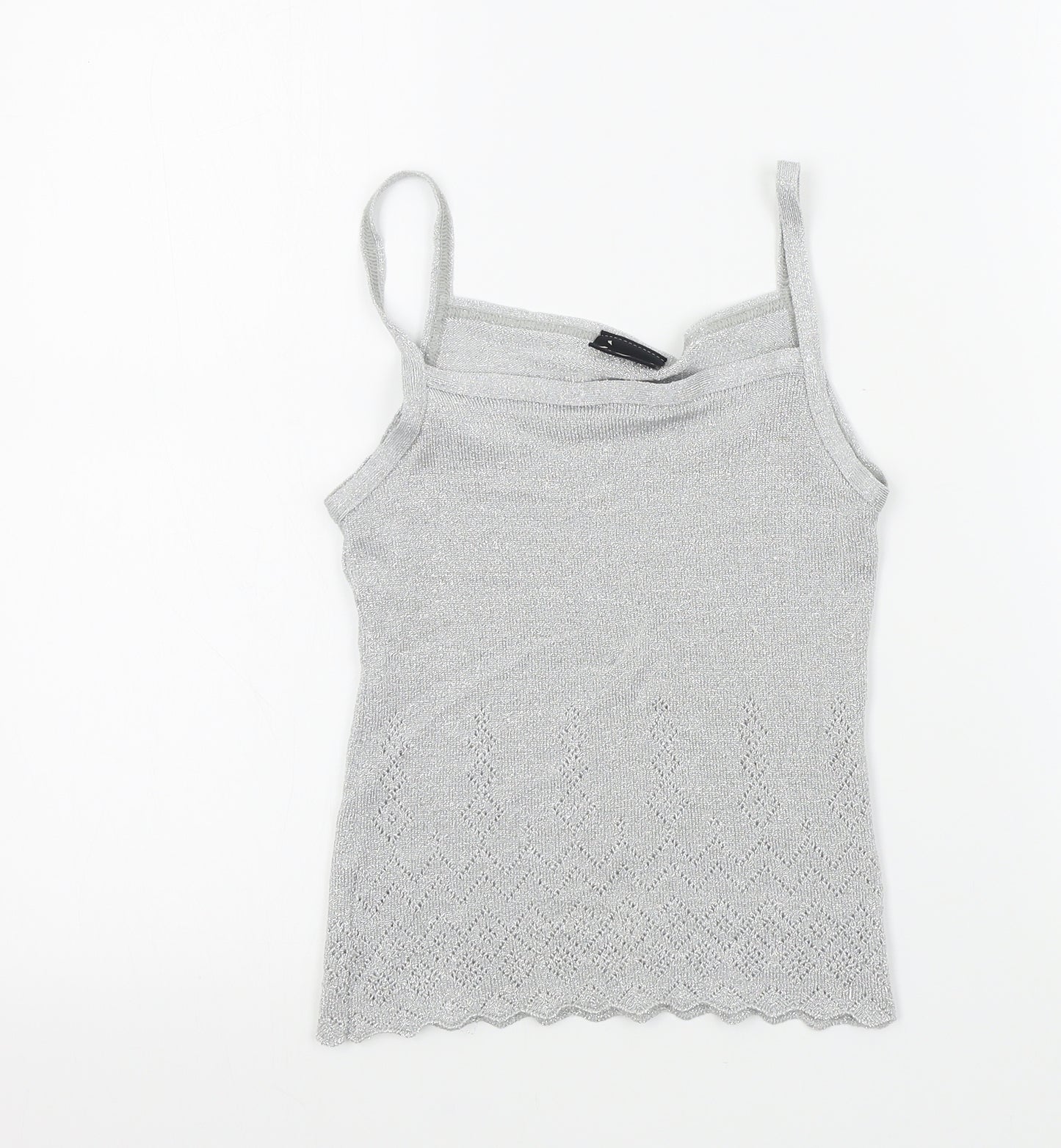 IMAGES Womens Silver Colourblock  Basic T-Shirt Size 10