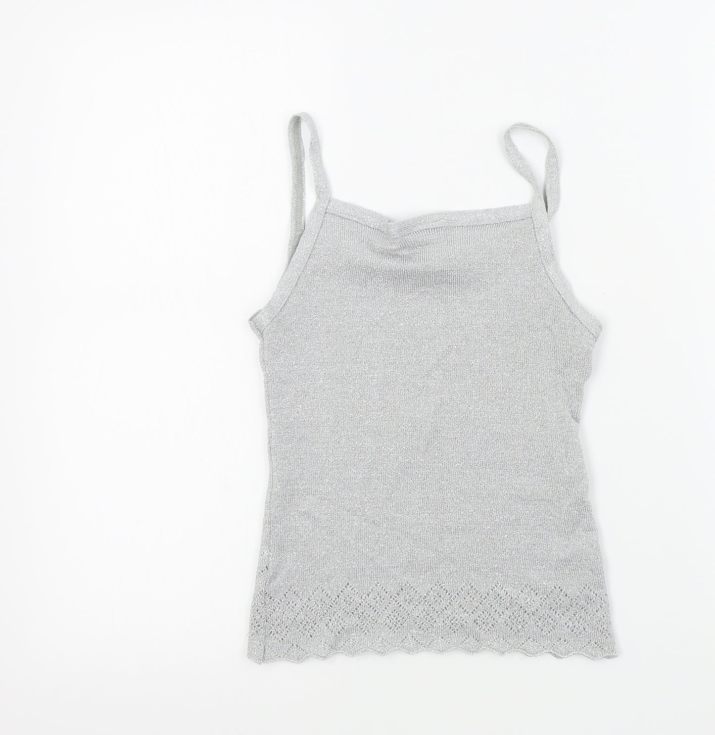 IMAGES Womens Silver Colourblock  Basic T-Shirt Size 10