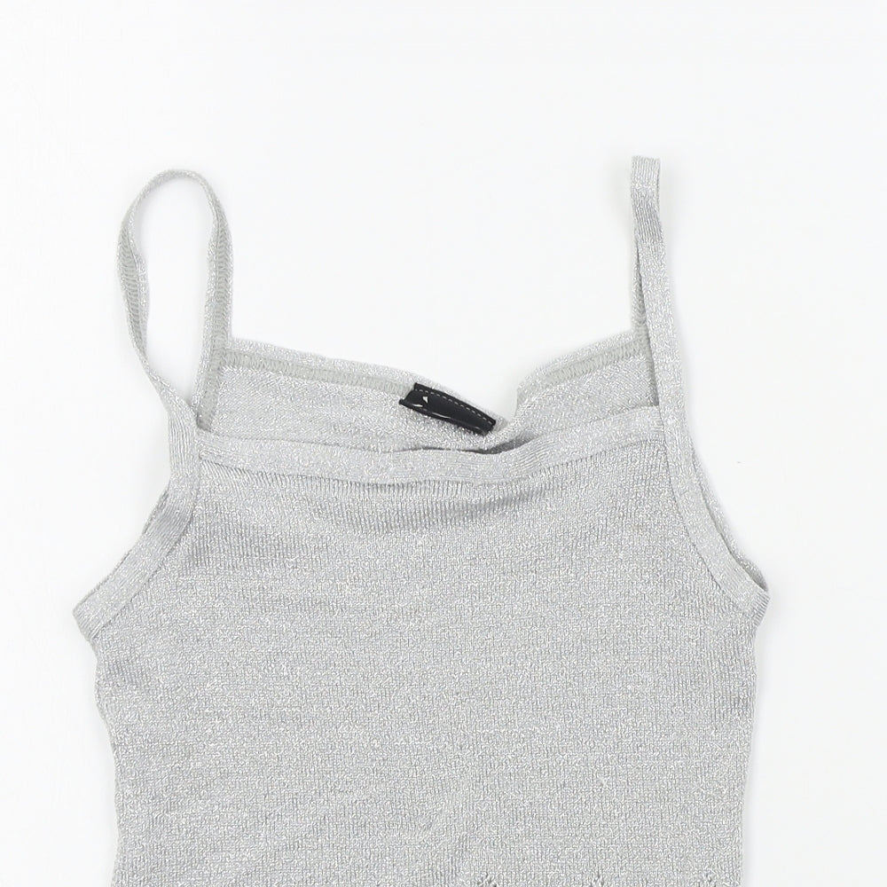 IMAGES Womens Silver Colourblock  Basic T-Shirt Size 10