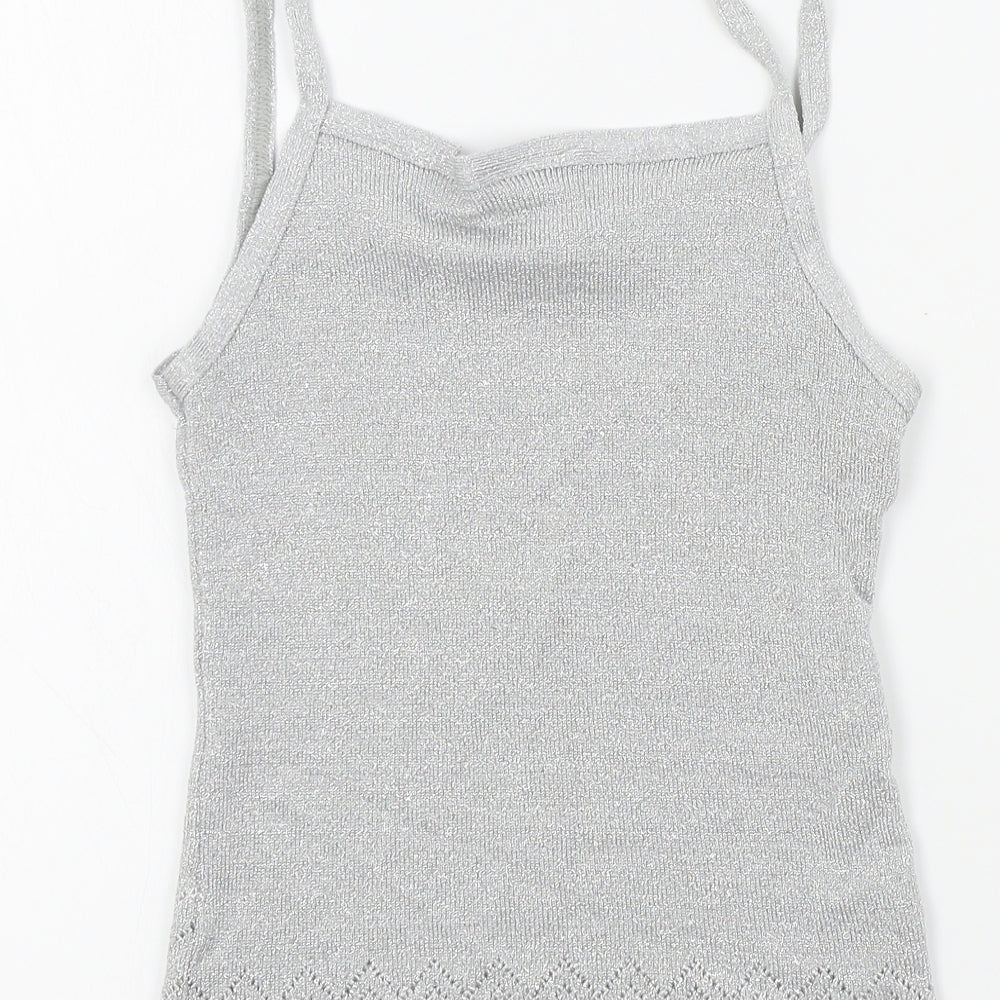 IMAGES Womens Silver Colourblock  Basic T-Shirt Size 10