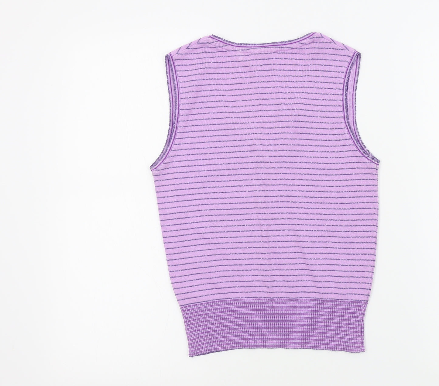 NEXT Womens Purple Striped  Basic T-Shirt Size 8