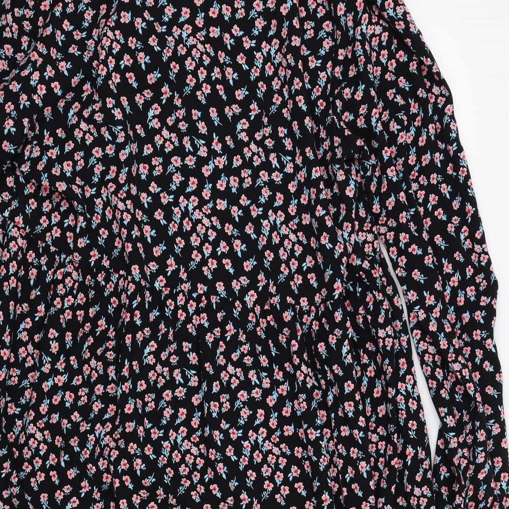 Primark Womens Black Floral  Fit & Flare  Size 16