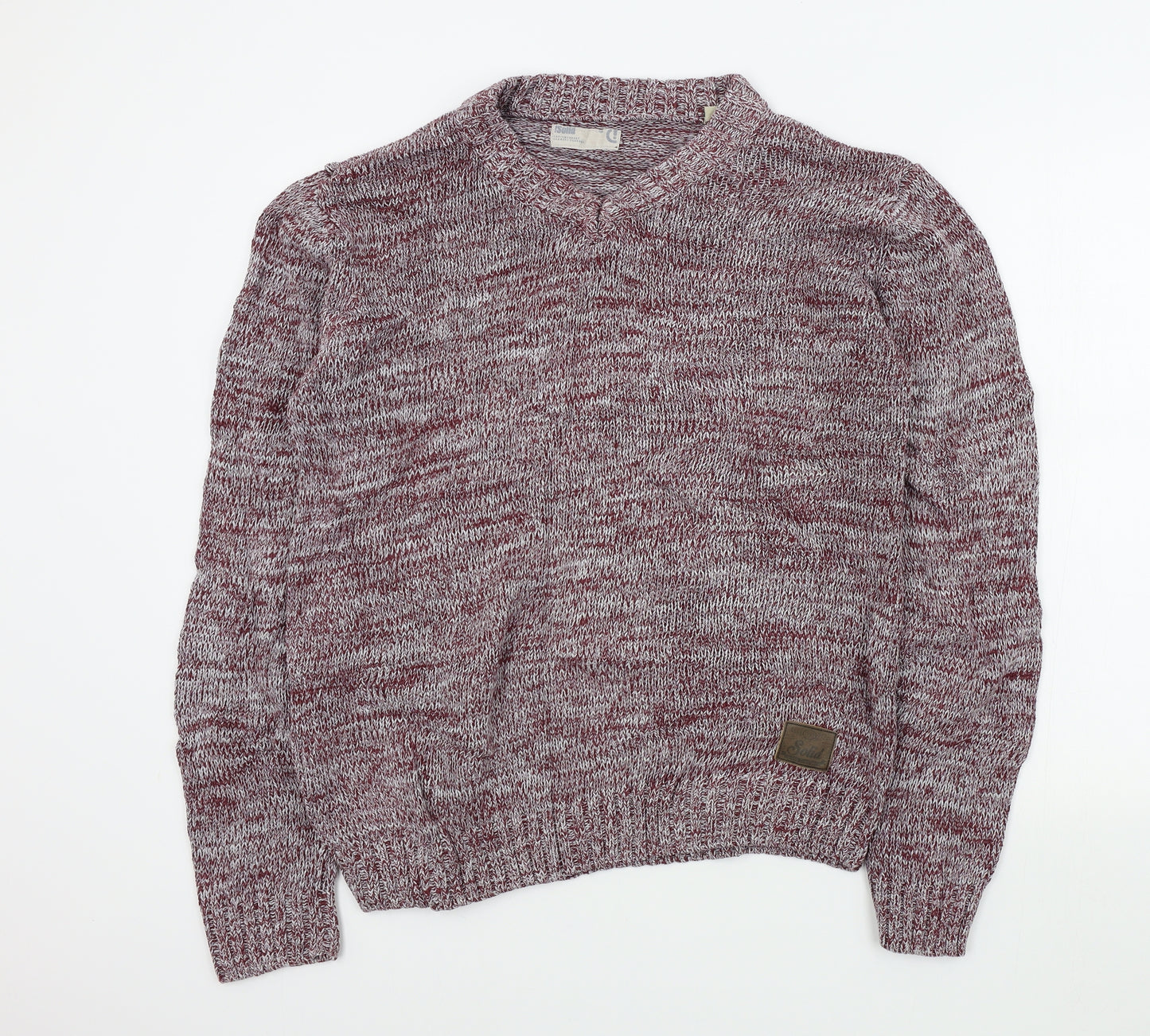 solid Mens Purple   Pullover Jumper Size L