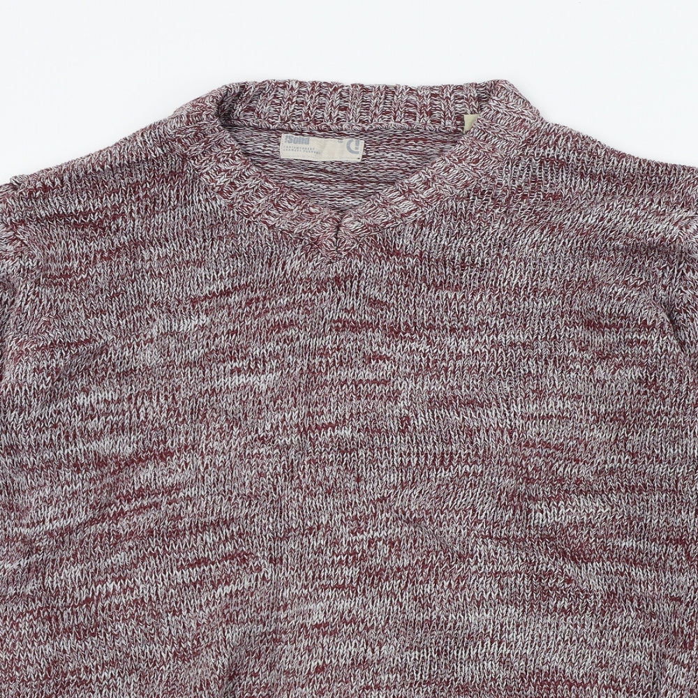 solid Mens Purple   Pullover Jumper Size L