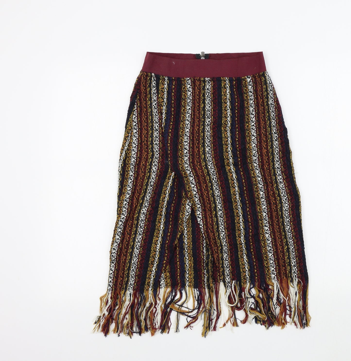 Zara Womens Multicoloured Striped  A-Line Skirt Size XS