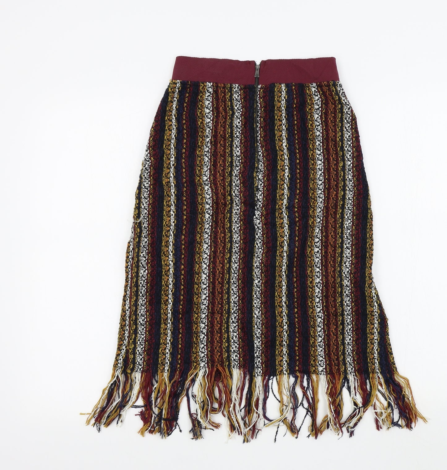 Zara Womens Multicoloured Striped  A-Line Skirt Size XS