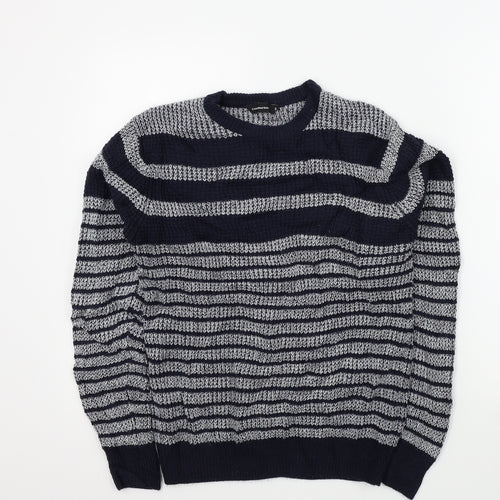 Primark Mens Blue Striped  Pullover Jumper Size S