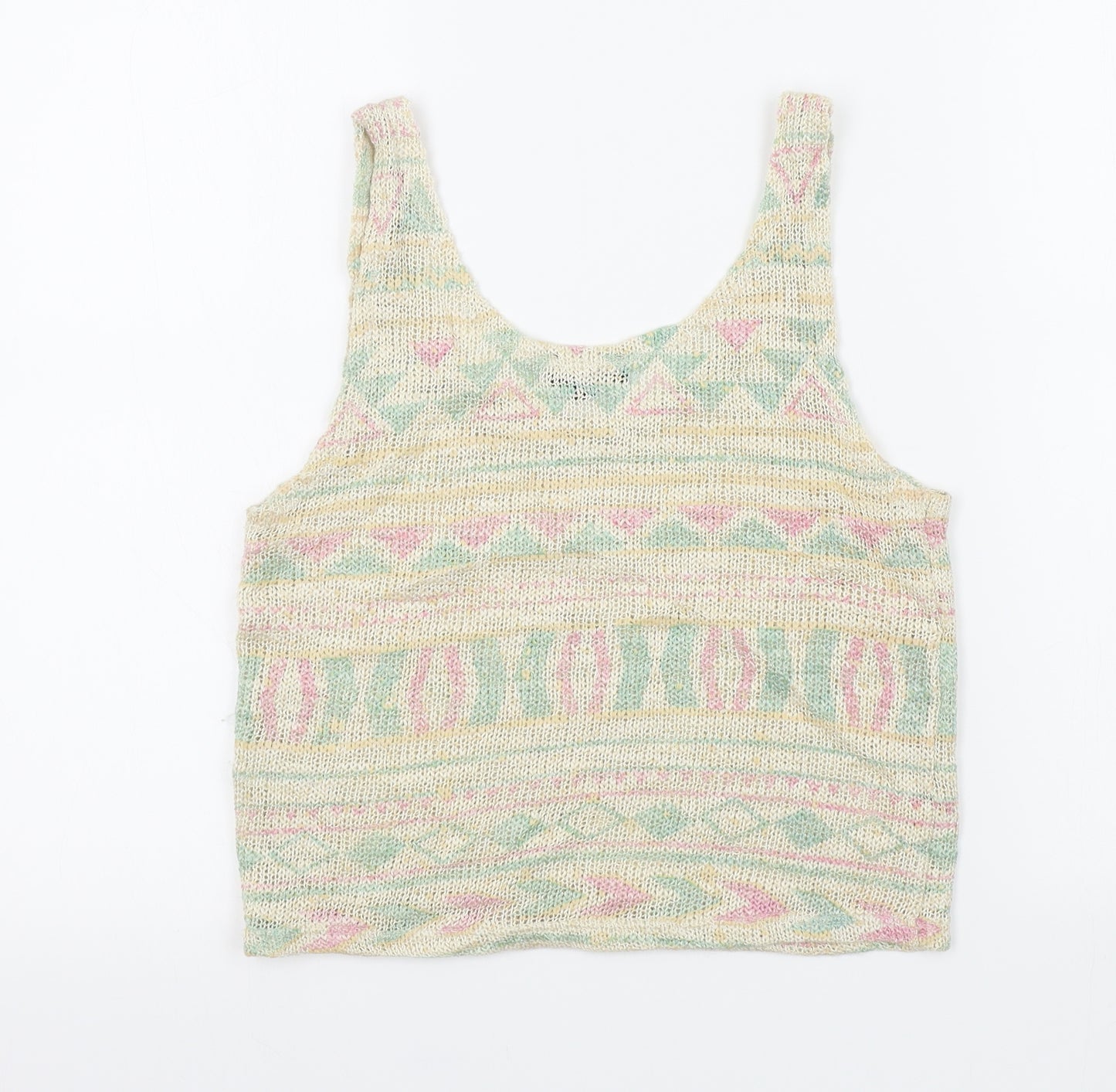 Topshop Womens Multicoloured Geometric  Basic T-Shirt Size 6
