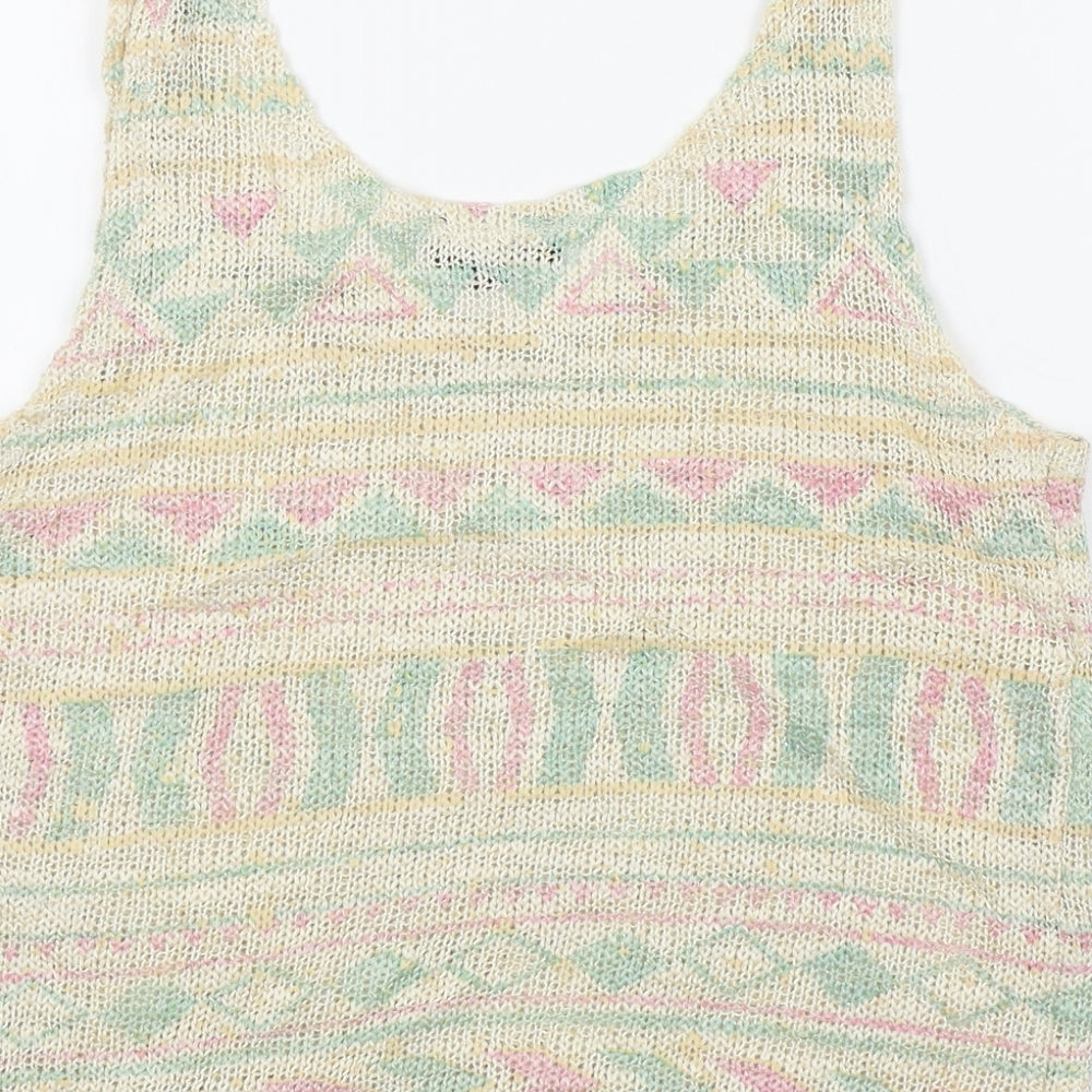 Topshop Womens Multicoloured Geometric  Basic T-Shirt Size 6