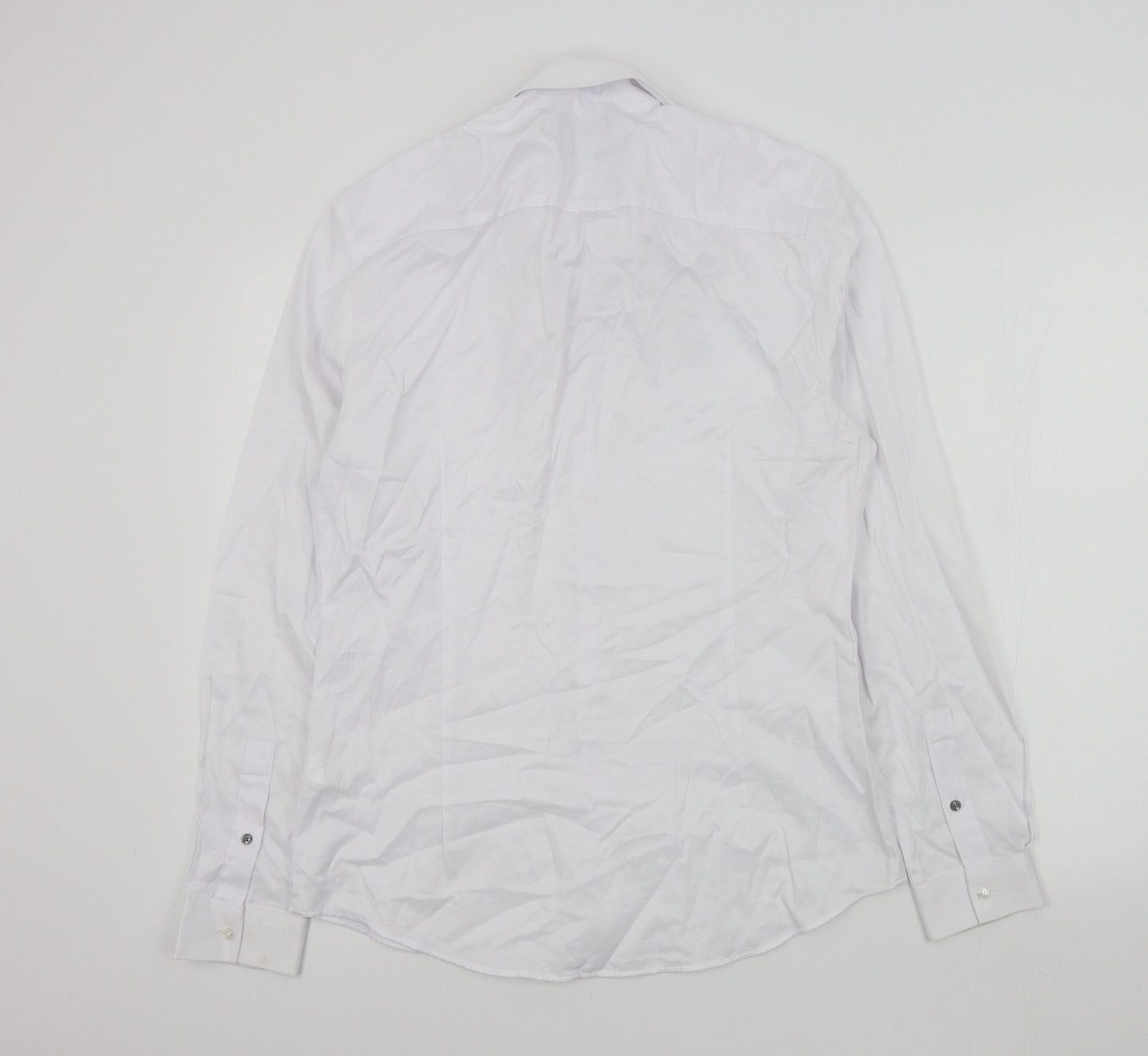 River Island Mens White Colourblock   Dress Shirt Size M
