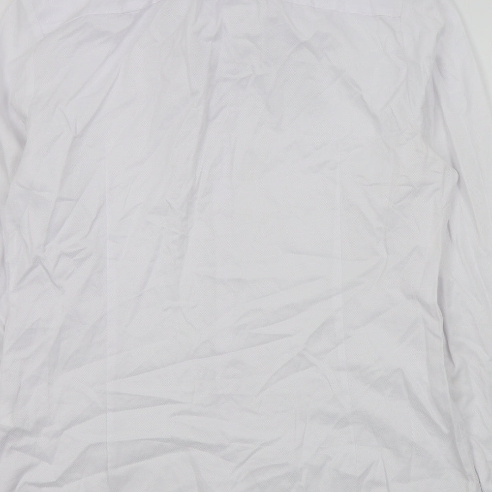 River Island Mens White Colourblock   Dress Shirt Size M