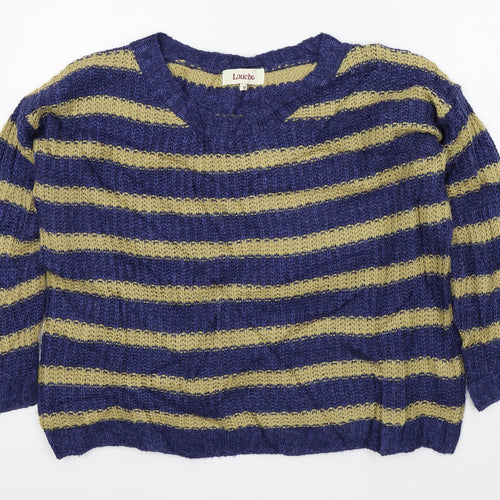Louche Womens Blue Striped  Pullover Jumper Size 10