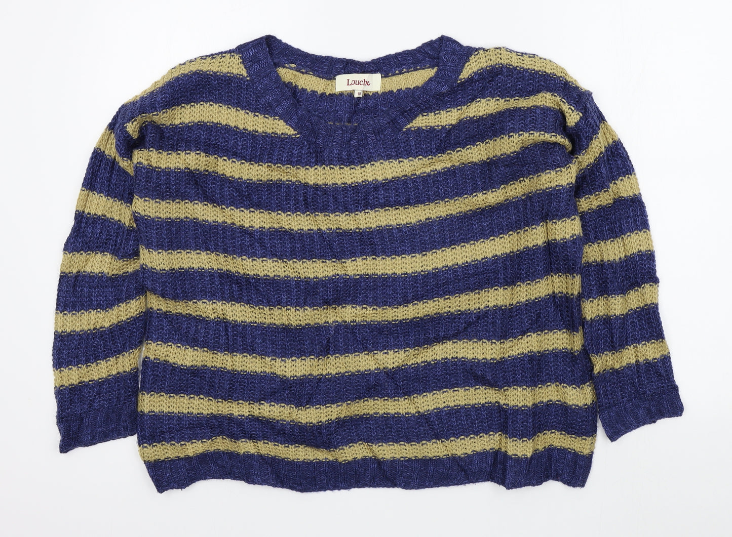 Louche Womens Blue Striped  Pullover Jumper Size 10