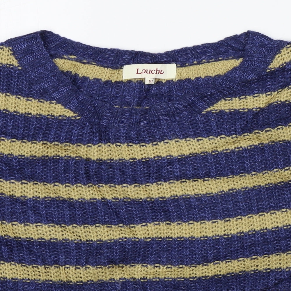 Louche Womens Blue Striped  Pullover Jumper Size 10
