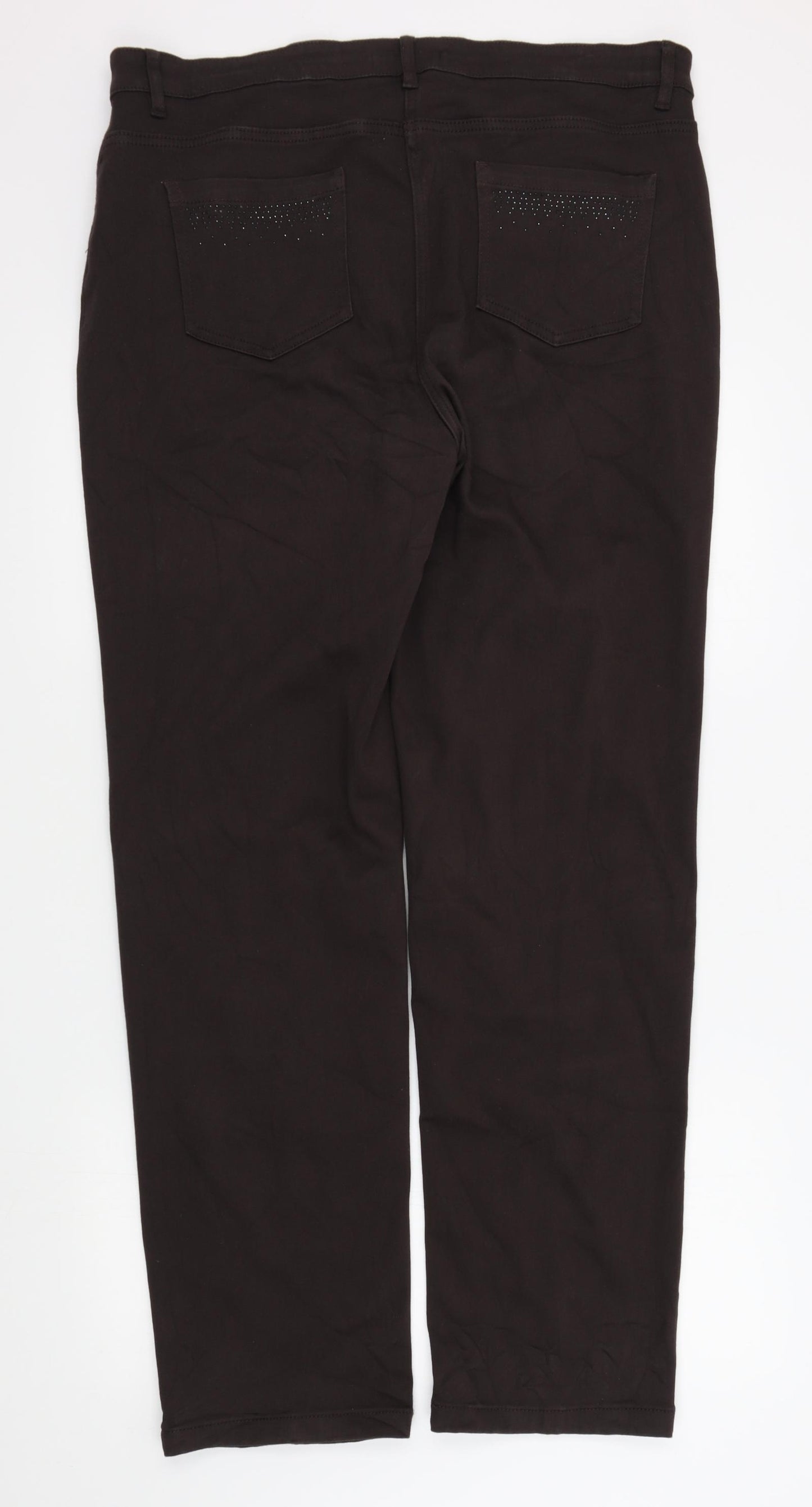 M&S Womens Brown   Trousers  Size 18 L32 in