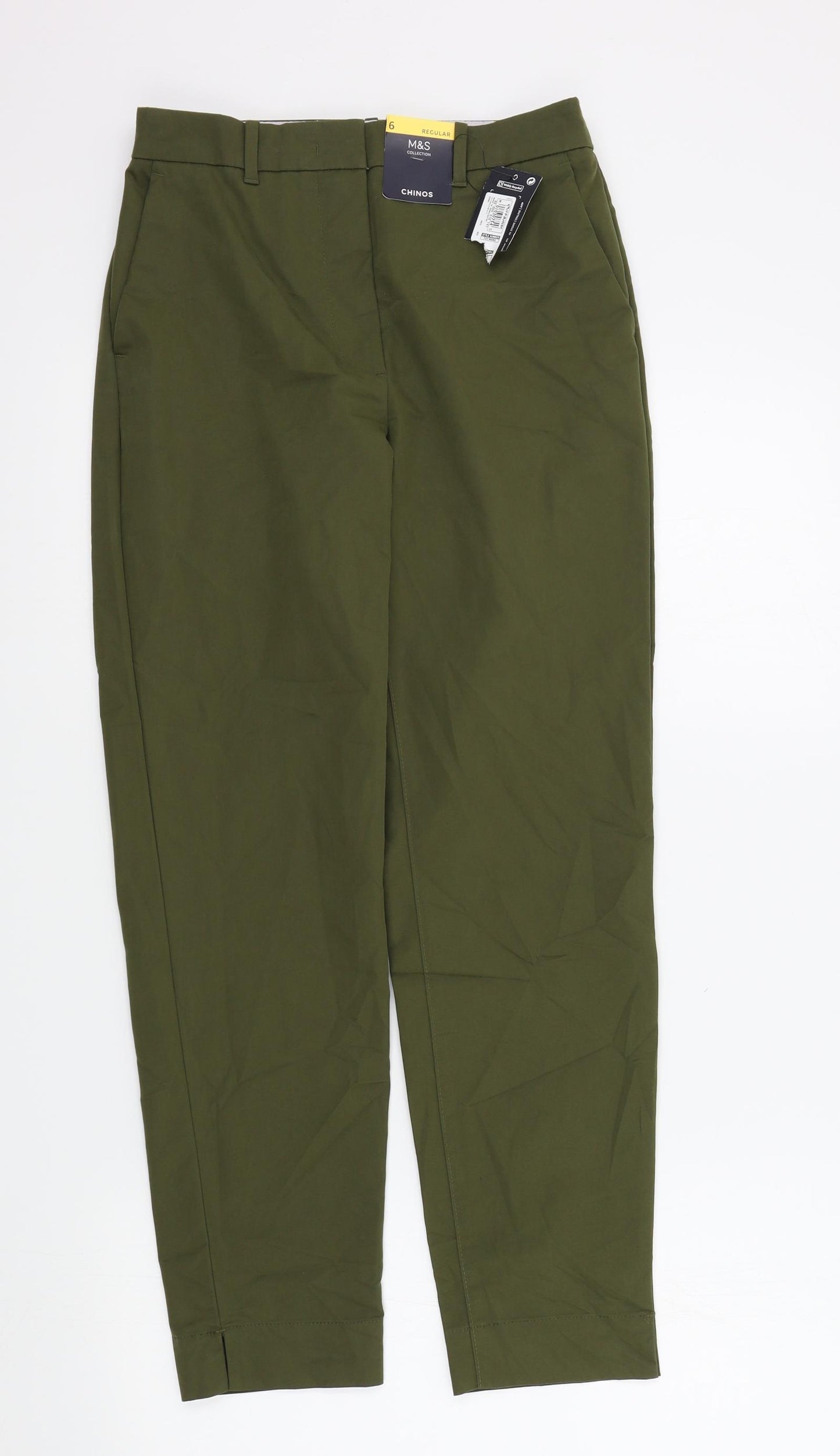M&S Womens Green   Trousers  Size 6 L26 in