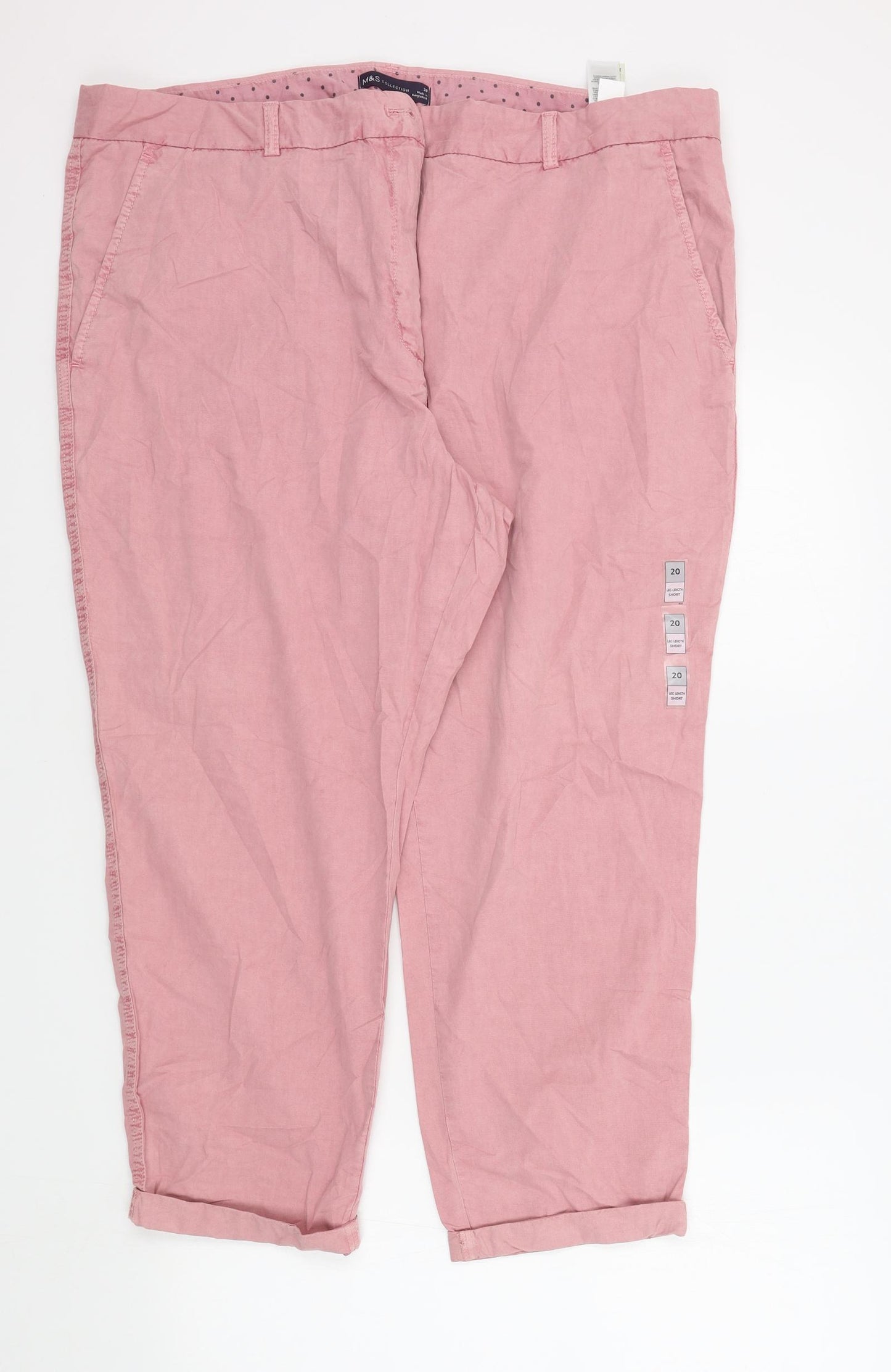 M&S Womens Pink   Trousers  Size 20 in L23 in