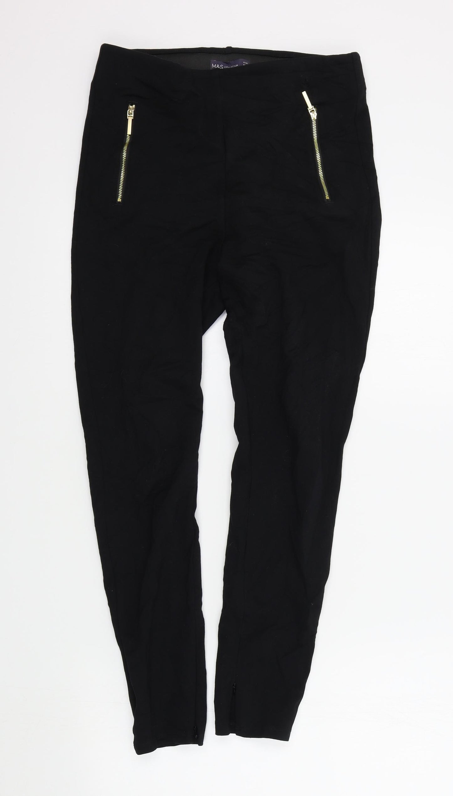 M&S Womens Black   Trousers  Size 10 L27 in