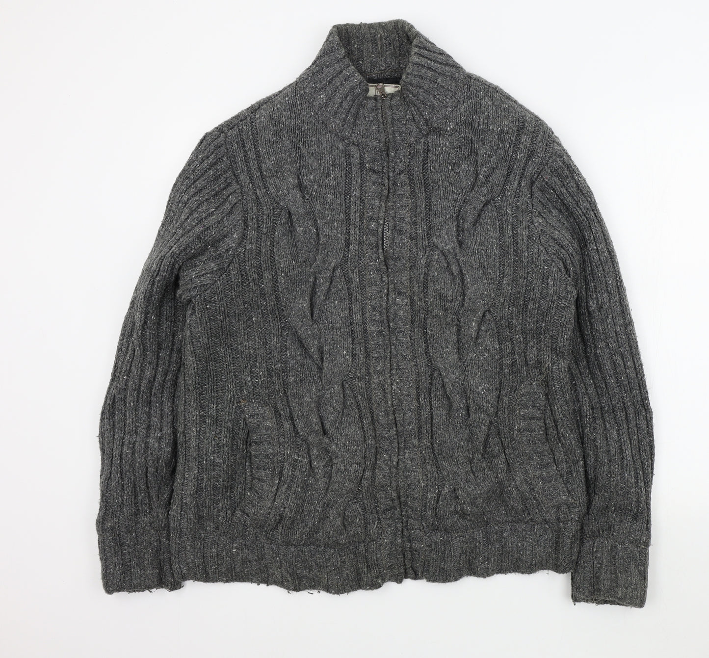 TU Mens Grey   Jacket Poncho Size L