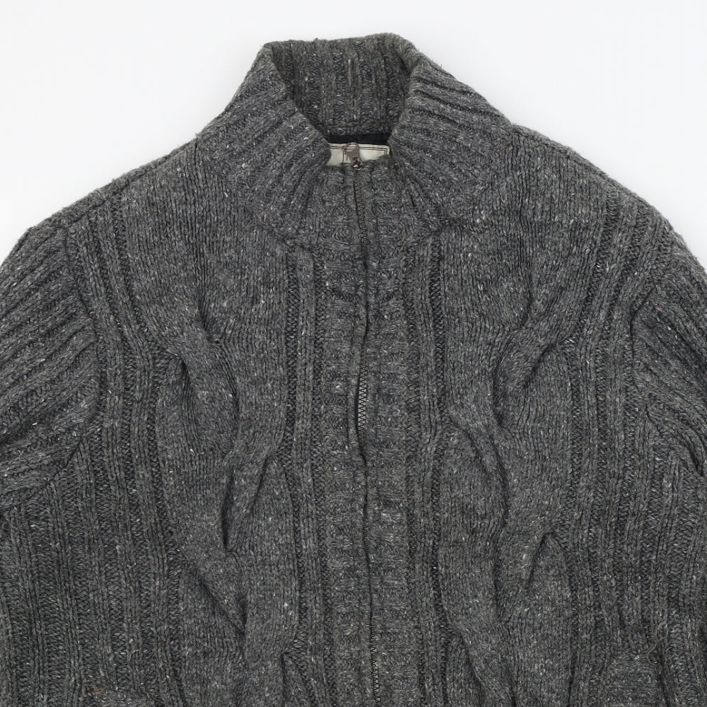 TU Mens Grey   Jacket Poncho Size L