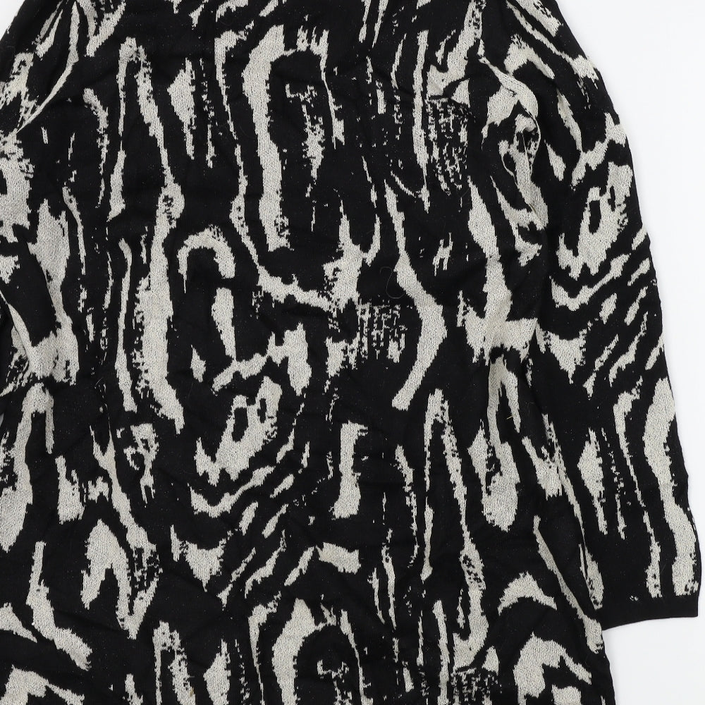 Betty Jackson Womens Black Geometric  Cardigan Jumper Size 8